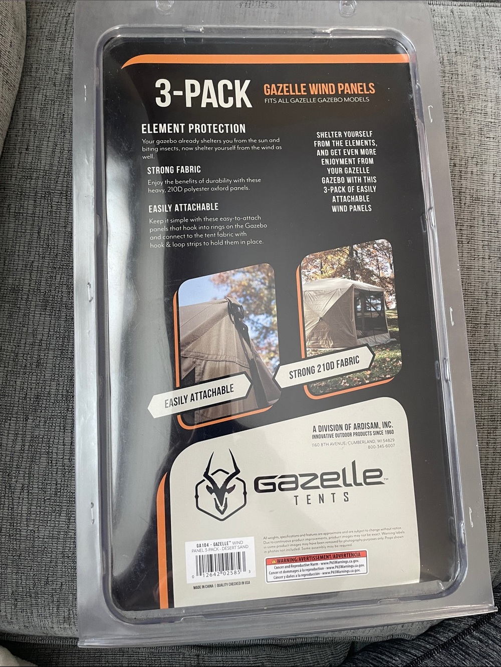 Gazelle Gazebo Wind Panels - 3 Pack in light Brown - Picture 3 of 4